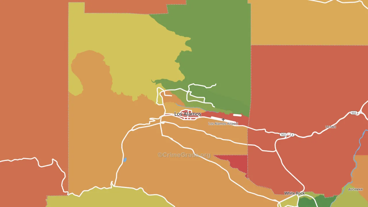 Los Alamos, NM Map of Theft Rates