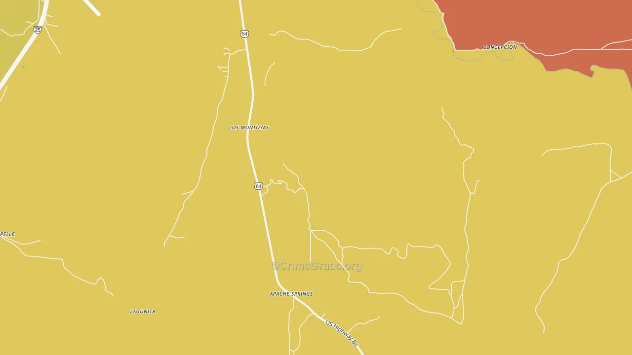 Los Montoyas, NM Map of Theft Rates