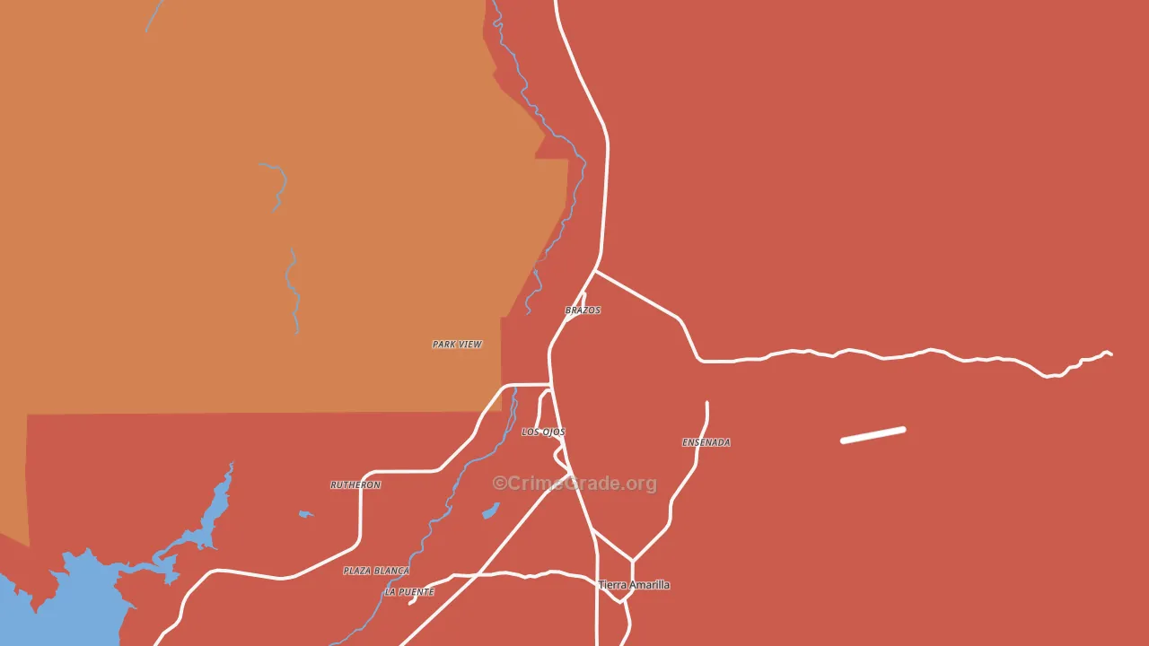 Los Ojos, NM Map of Theft Rates