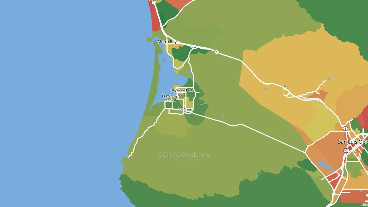 Los Osos, CA Map of Theft Rates
