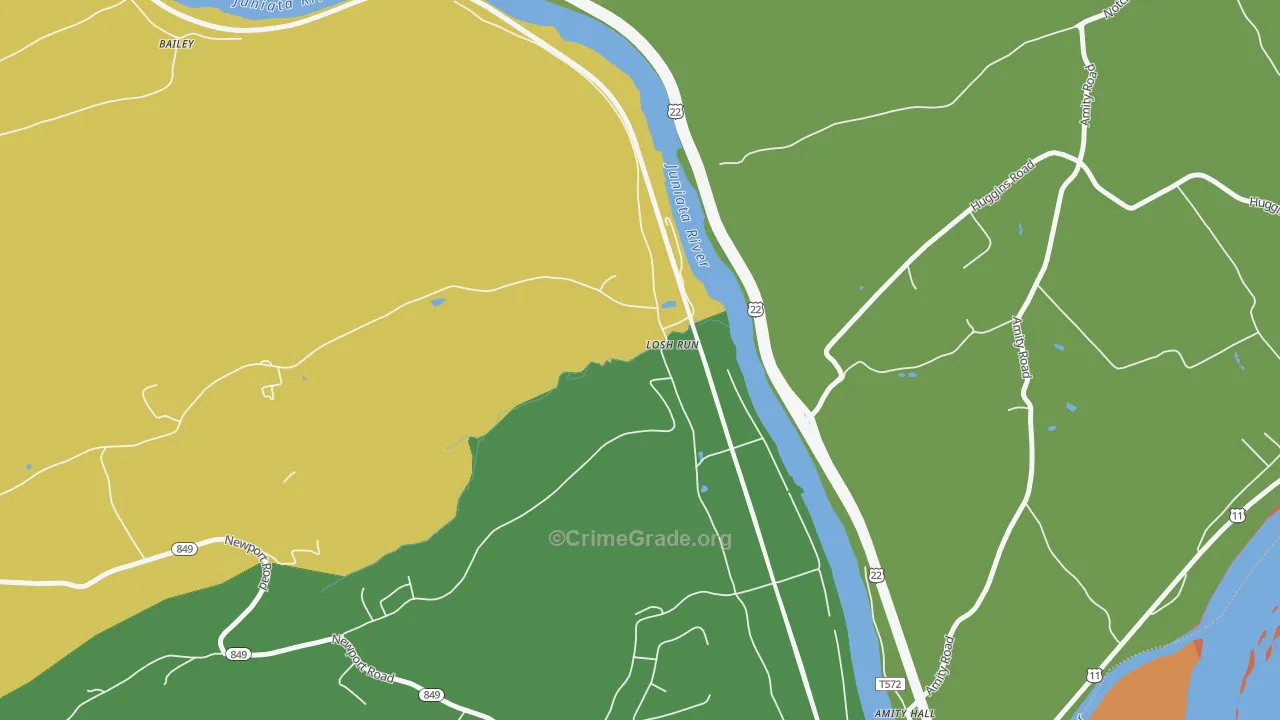 Losh Run, PA Map of Theft Rates