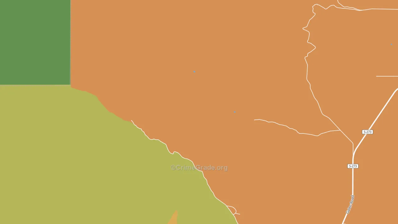 Lost Creek, MT Map of Theft Rates