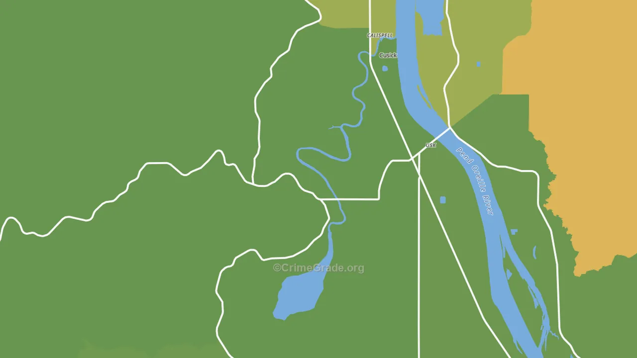 Lost Creek, WA Map of Theft Rates
