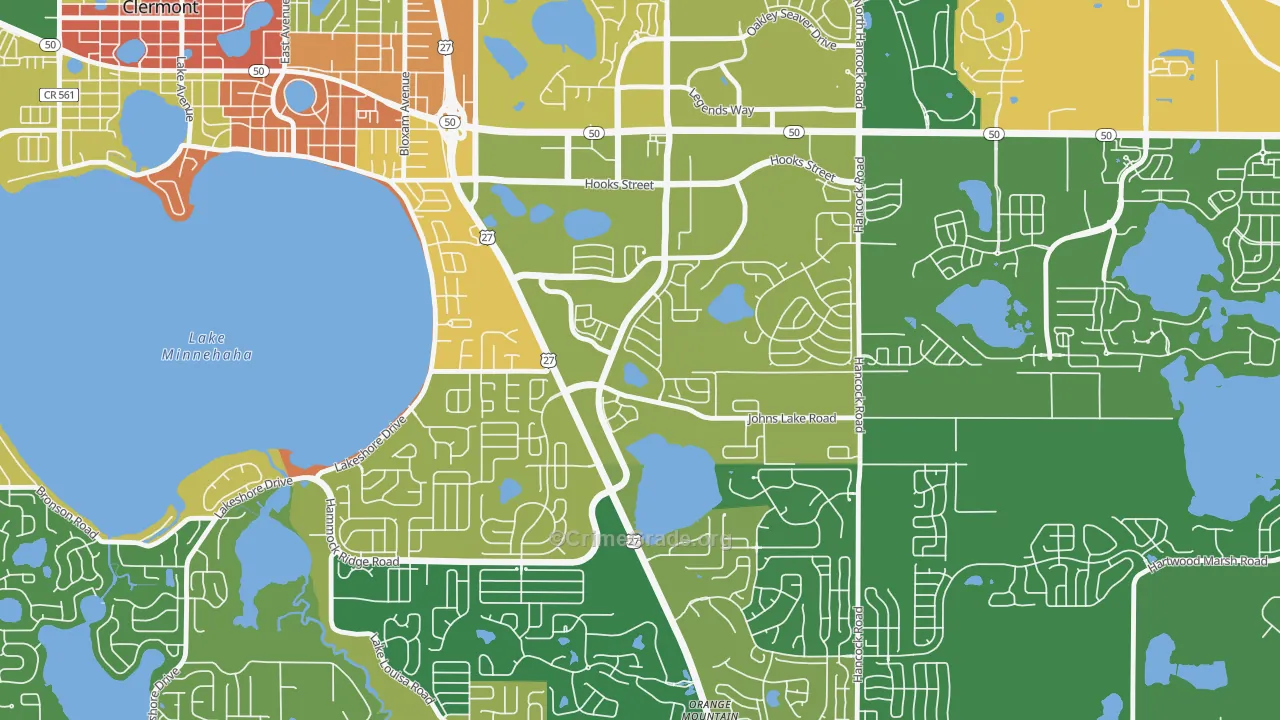 Lost Lake, Clermont, FL Map of Theft Rates