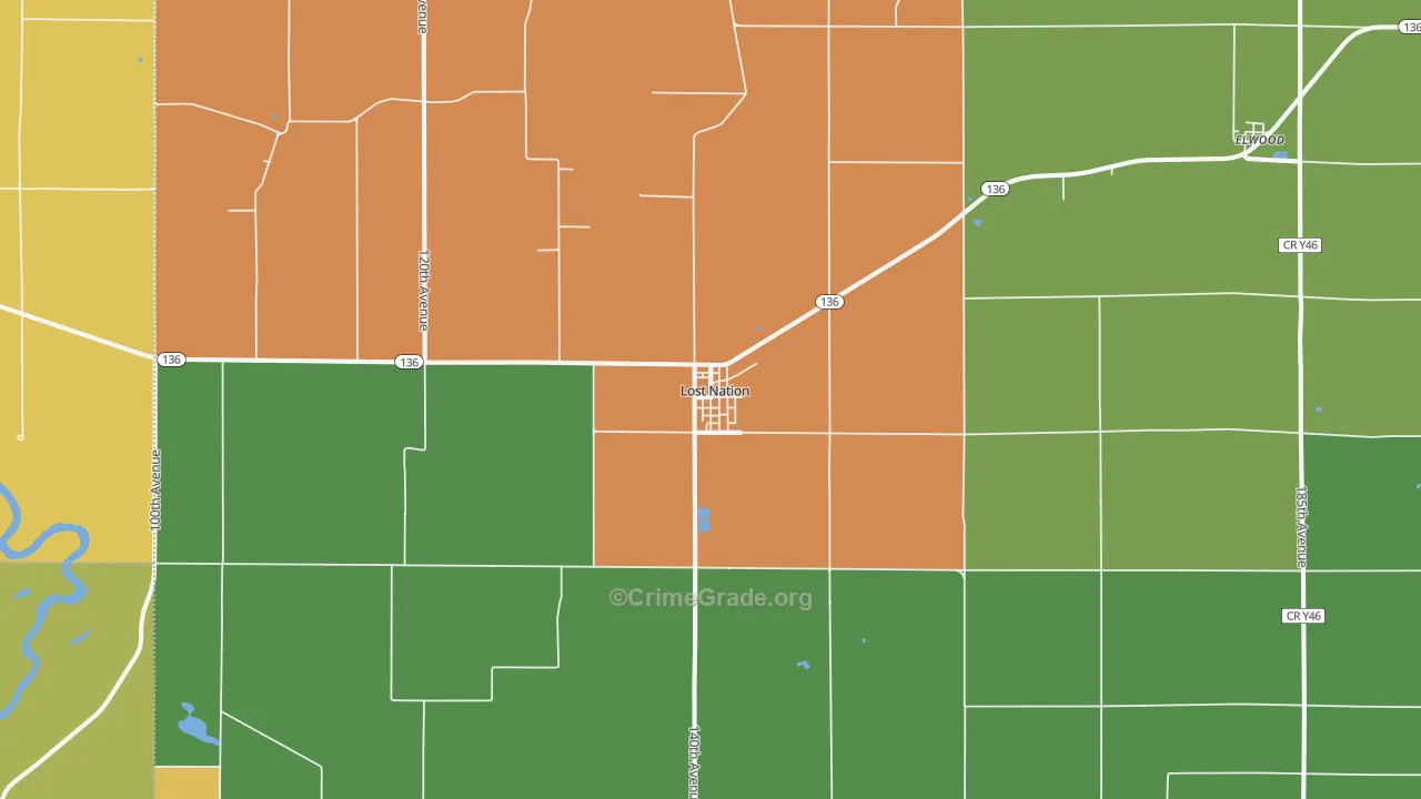 Lost Nation, IA Map of Theft Rates