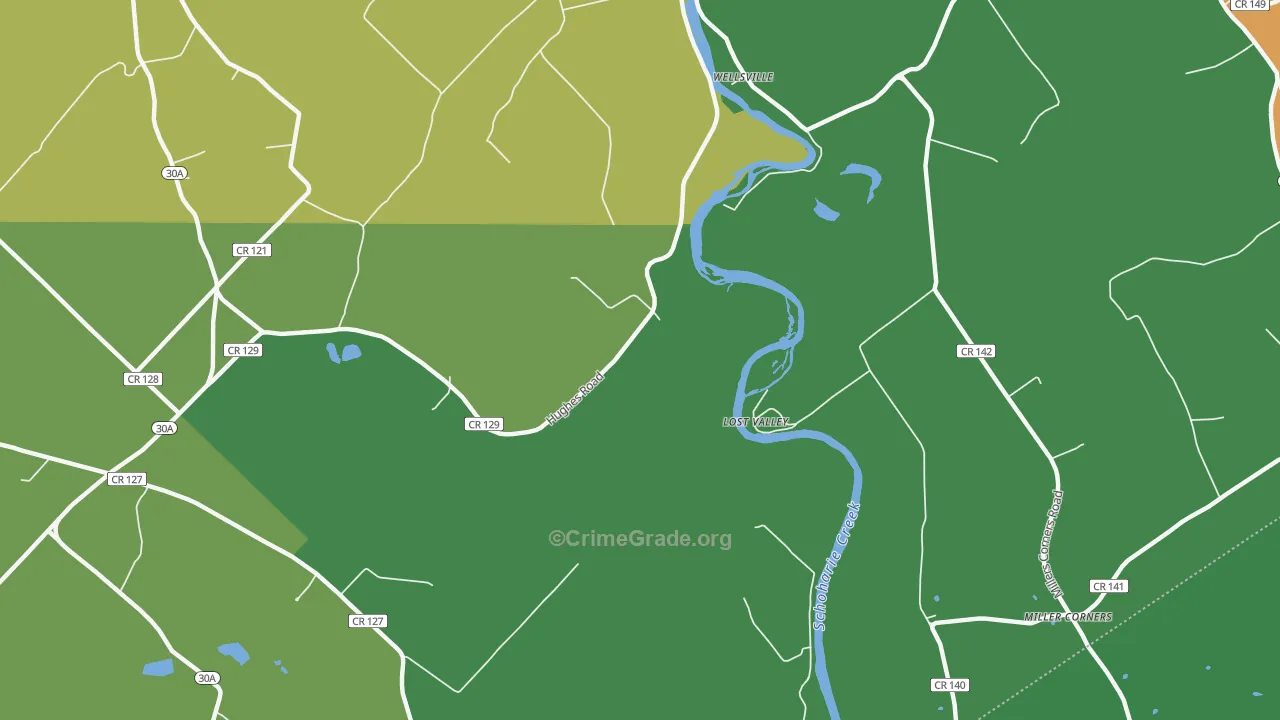 Lost Valley, NY Map of Theft Rates