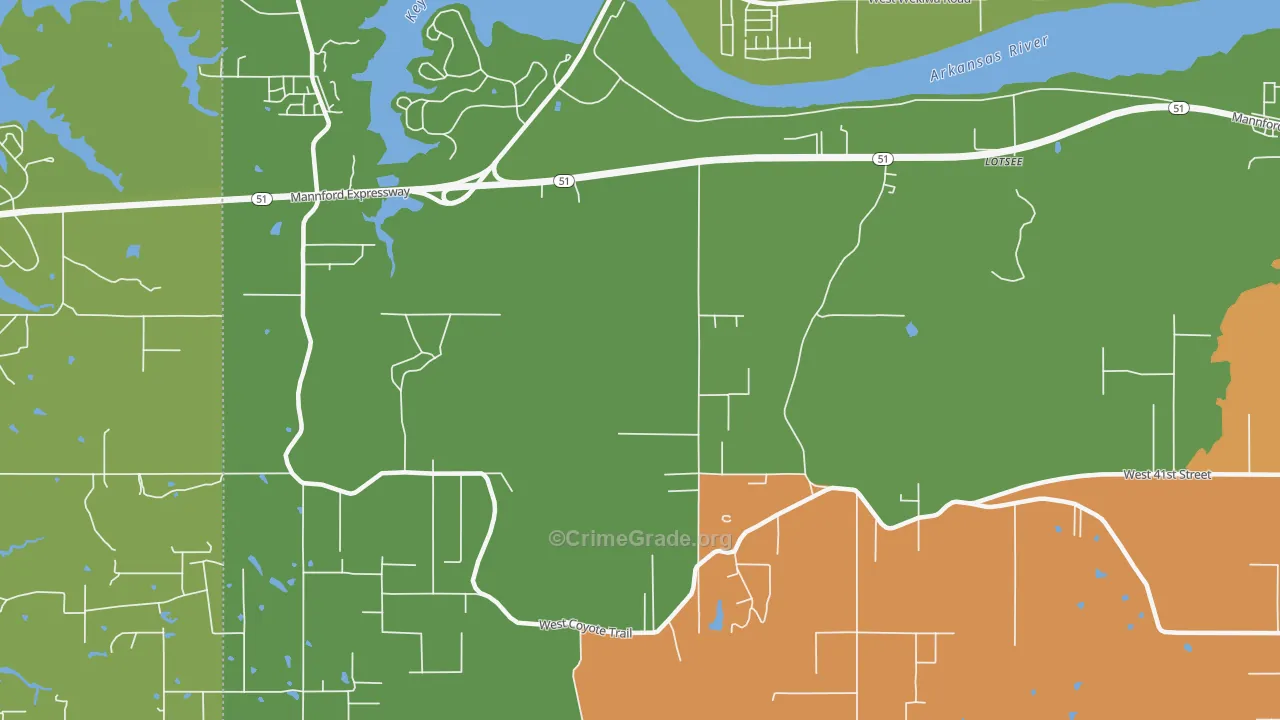 Lotsee, OK Map of Theft Rates