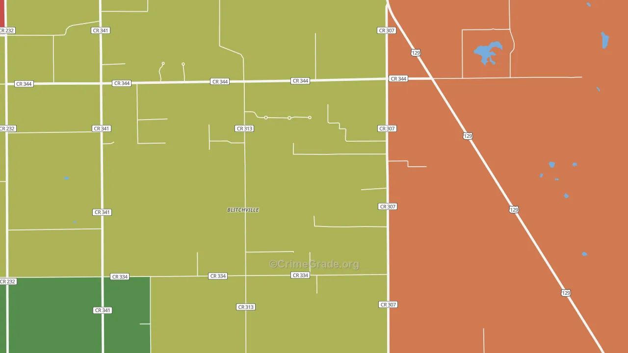 Lottieville, FL Map of Theft Rates