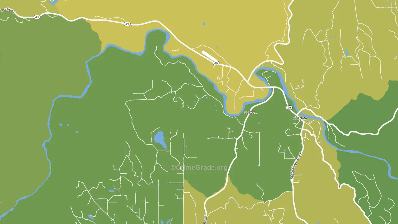 Lotus, CA Map of Theft Rates