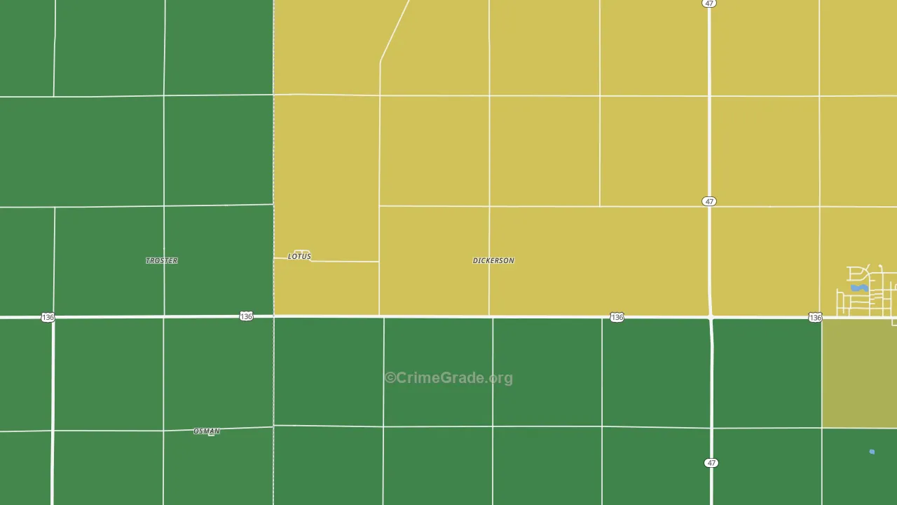Lotus, IL Map of Theft Rates