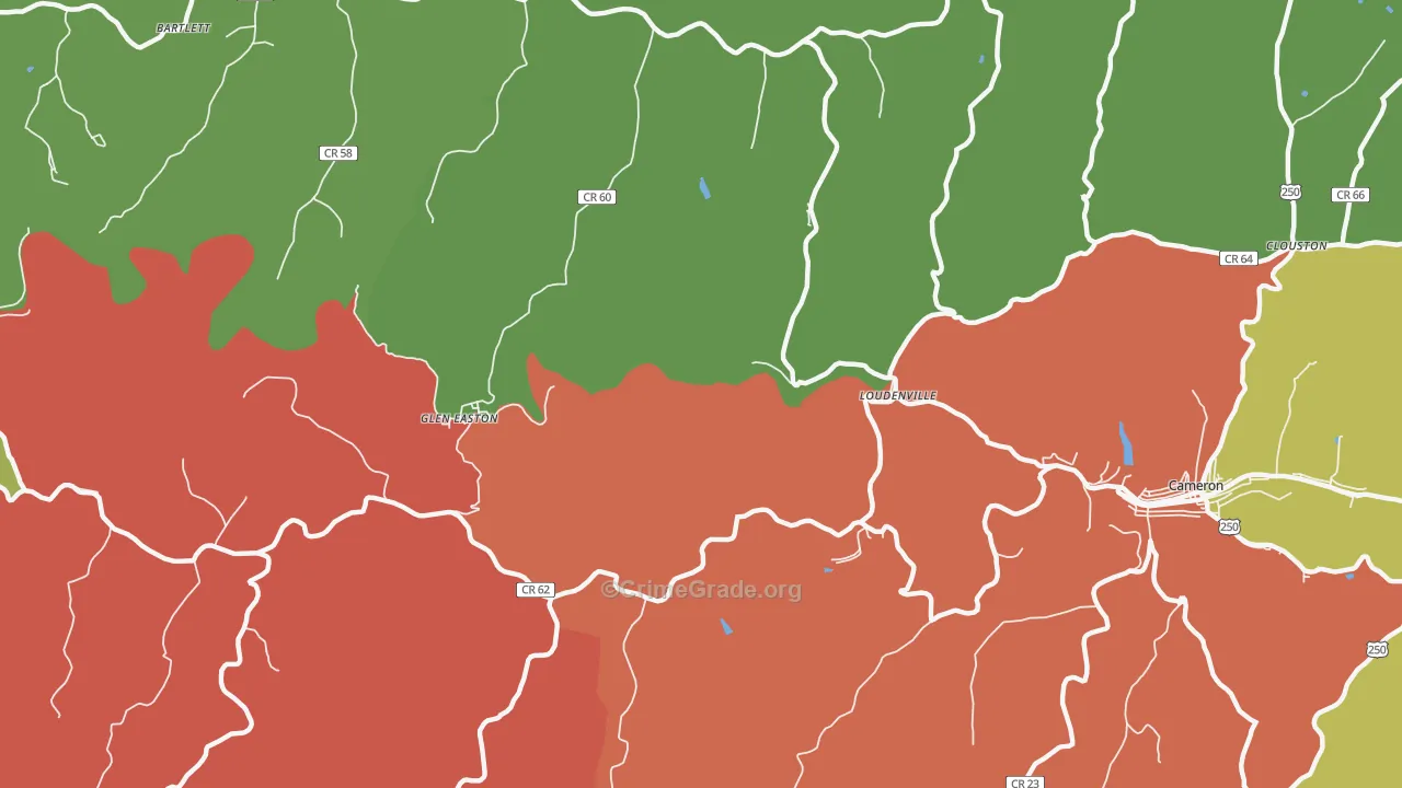 Loudenville, WV Map of Theft Rates