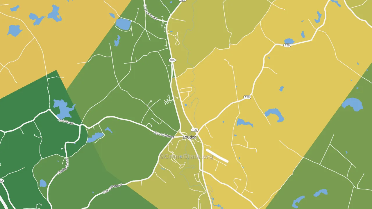 Loudon, NH Map of Theft Rates