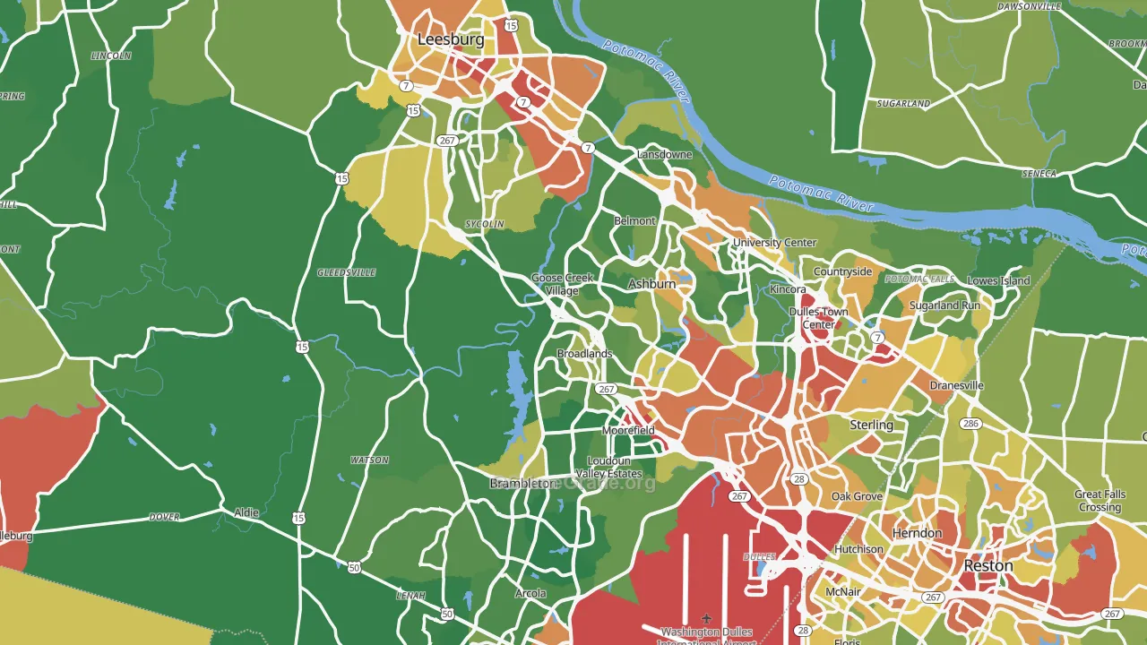 Loudoun County, VA Map of Theft Rates