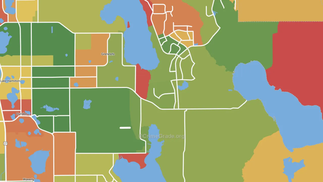 Loughman, FL Map of Theft Rates