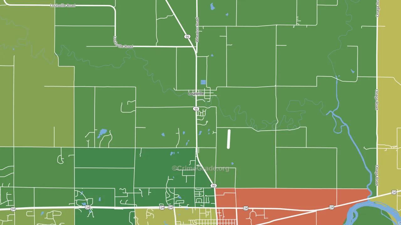 Louisville, KS Map of Theft Rates