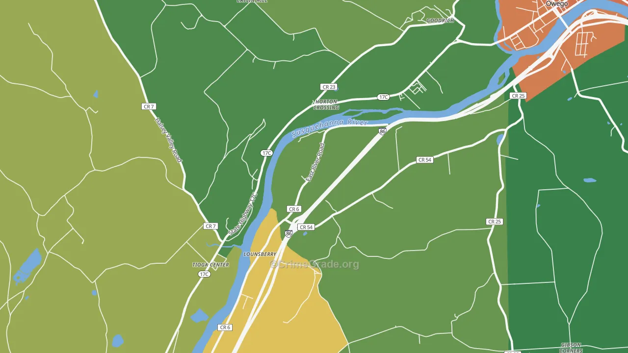 Lounsberry, NY Map of Theft Rates