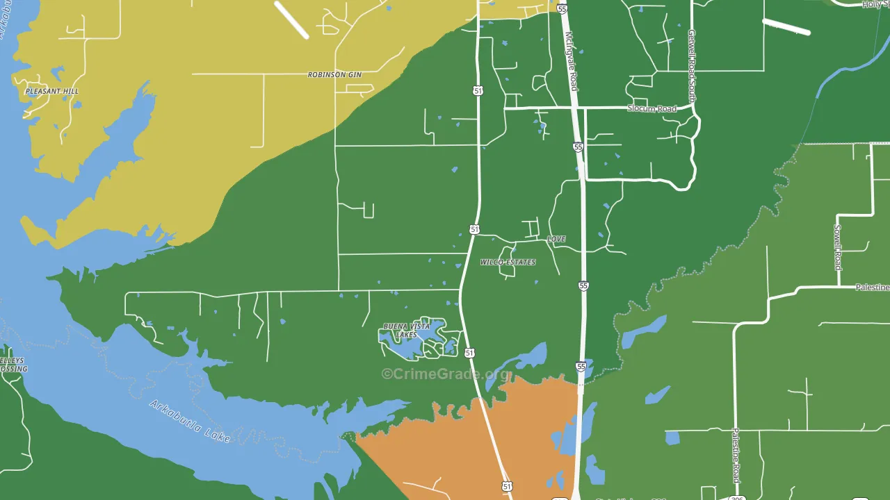 Love, MS Map of Theft Rates