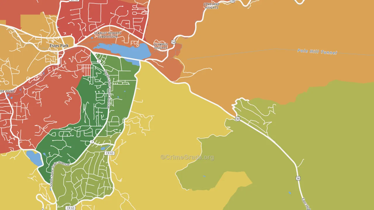 Loveland Heights, CO Map of Theft Rates
