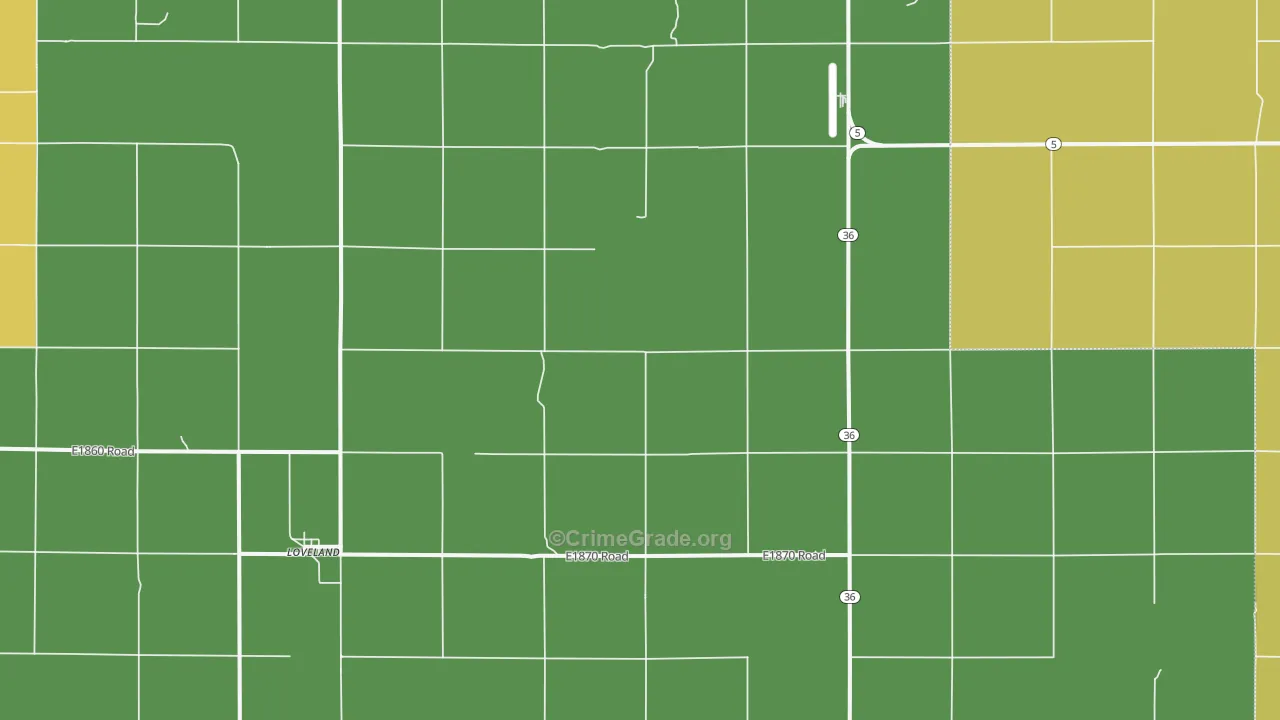 Loveland, OK Map of Theft Rates