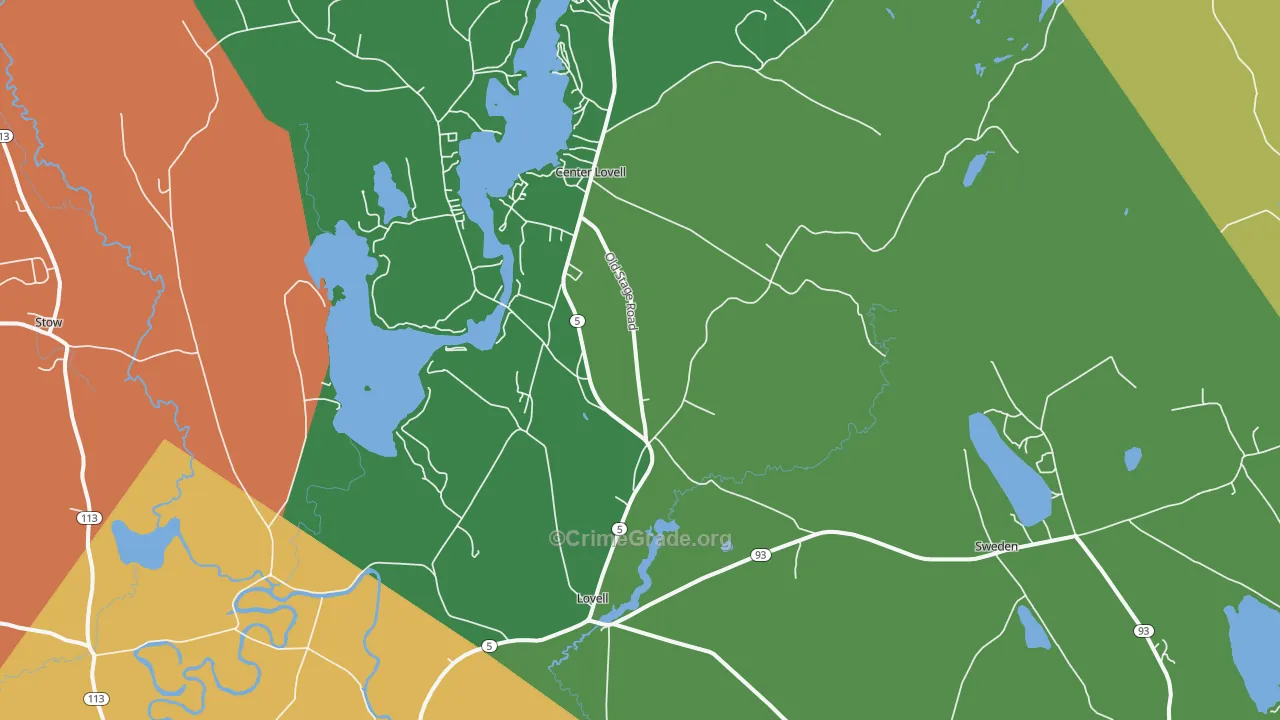 Lovell, ME Map of Theft Rates