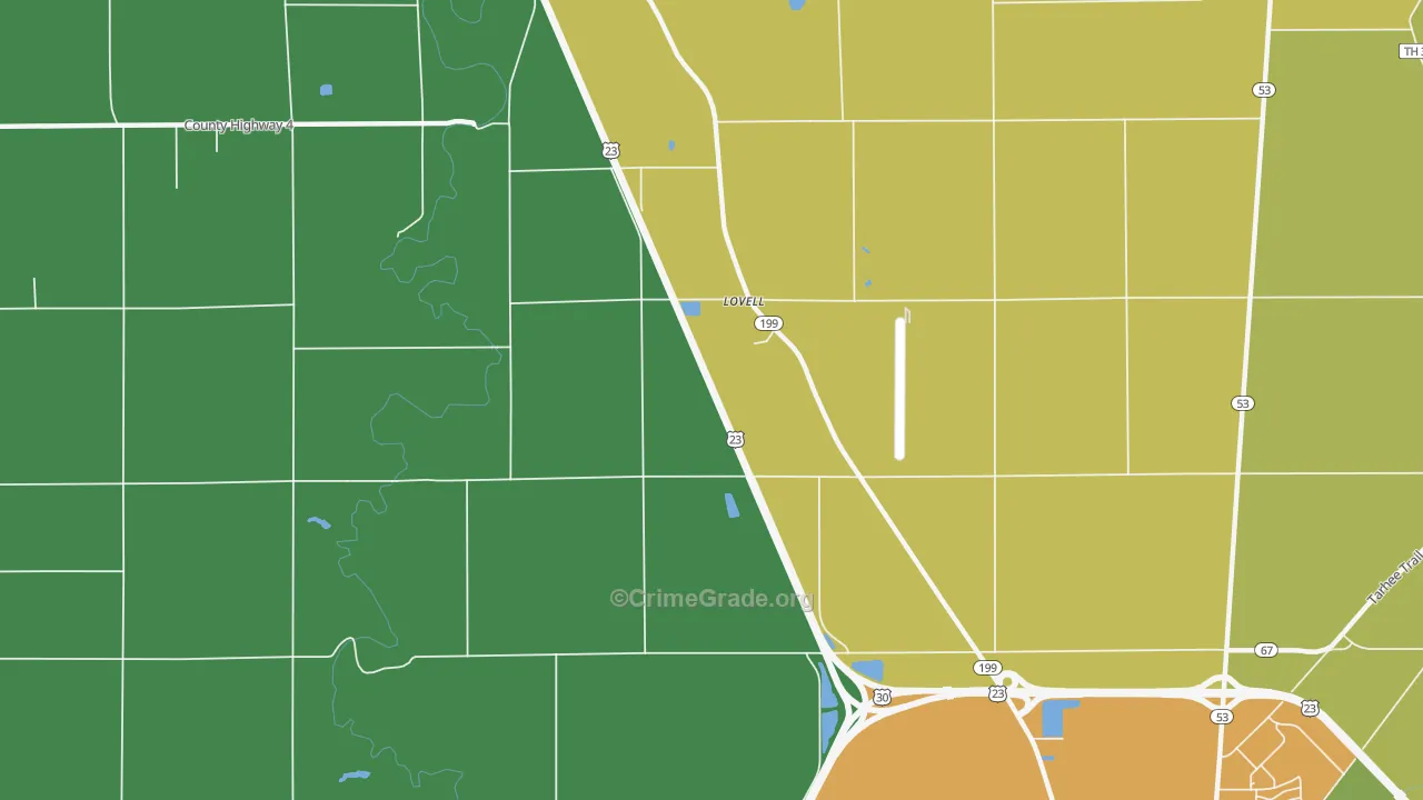 Lovell, OH Map of Theft Rates
