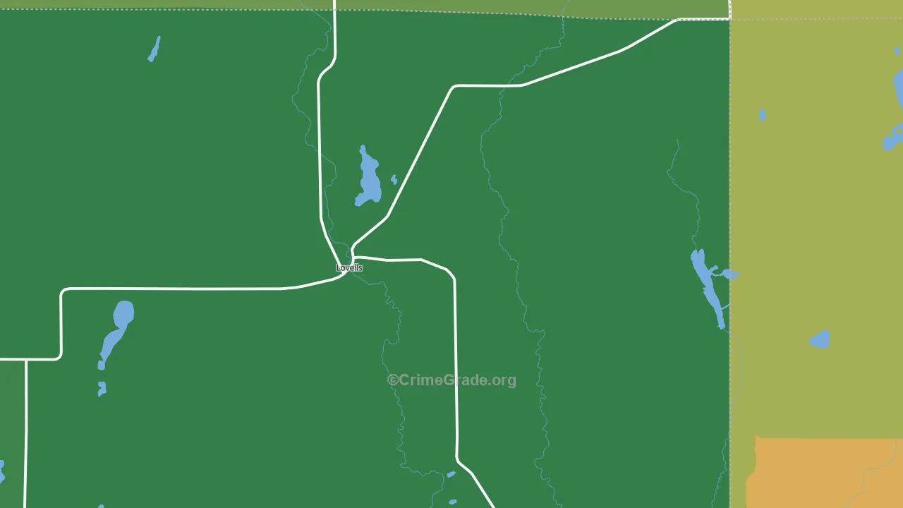Lovells, MI Map of Theft Rates