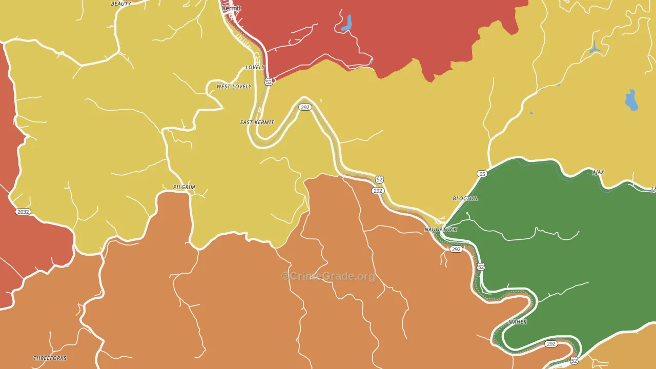 Lovely, KY Map of Theft Rates