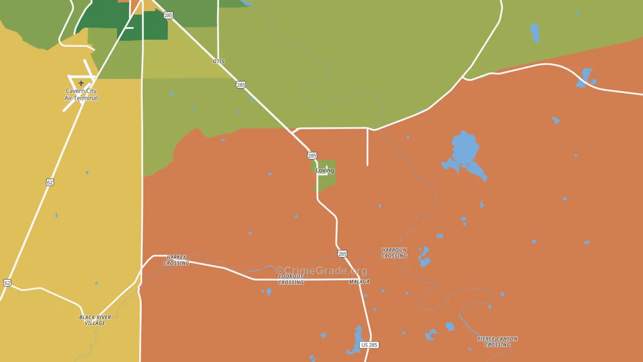 Loving, NM Map of Theft Rates