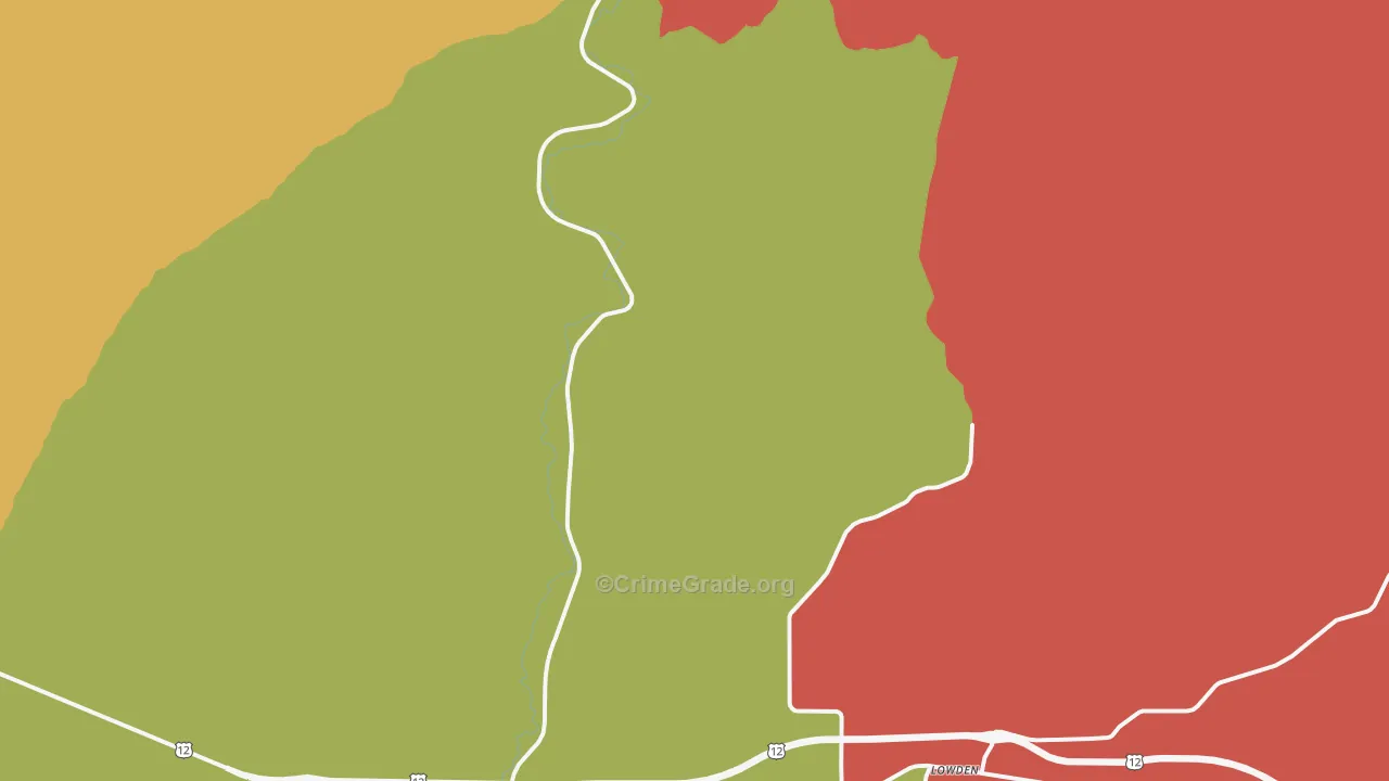 Lowden, WA Map of Theft Rates