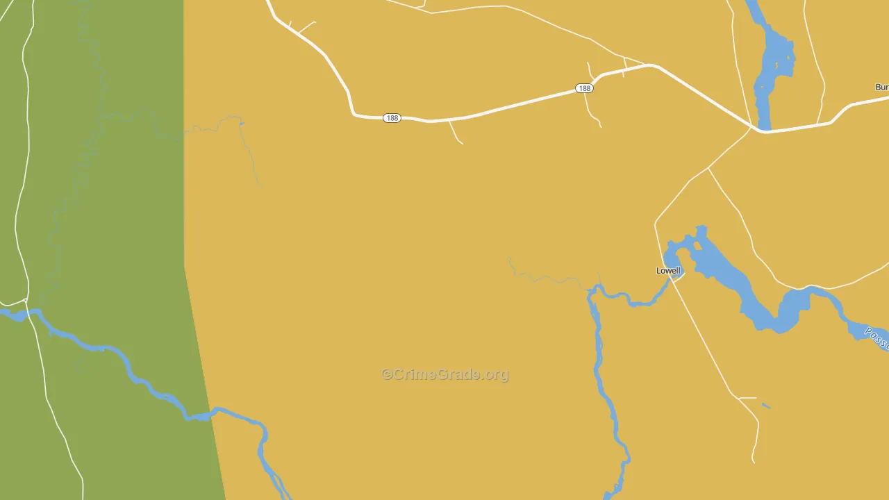 Lowell, ME Map of Theft Rates