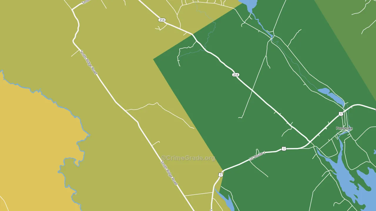 Lower Dennysville, ME Map of Theft Rates