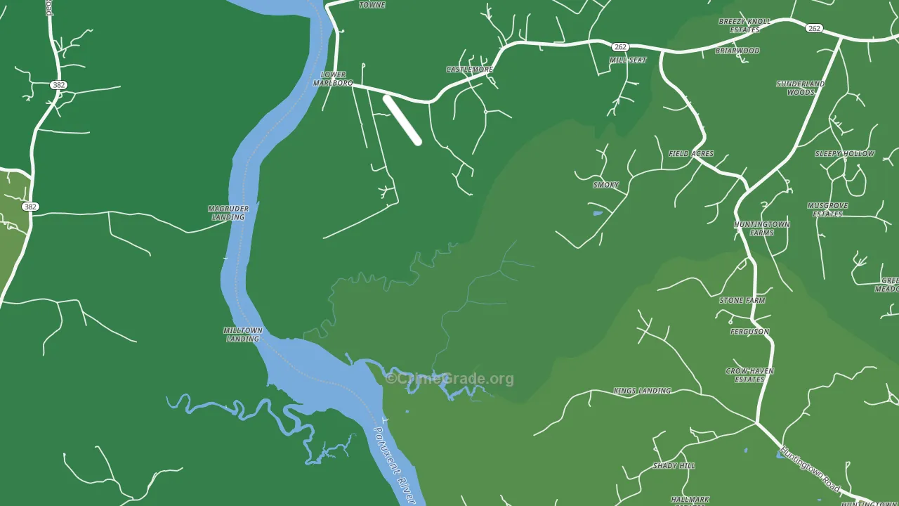 Lower Marlboro, MD Map of Theft Rates