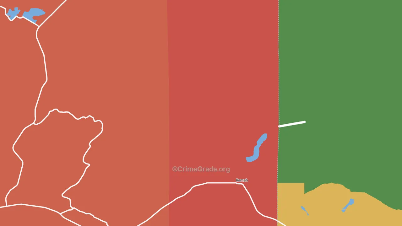 Lower Nutria, NM Map of Theft Rates