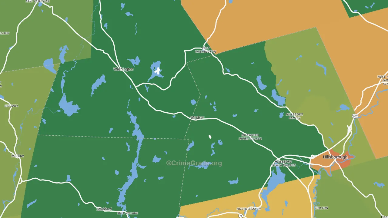 Lower Village, NH Map of Theft Rates