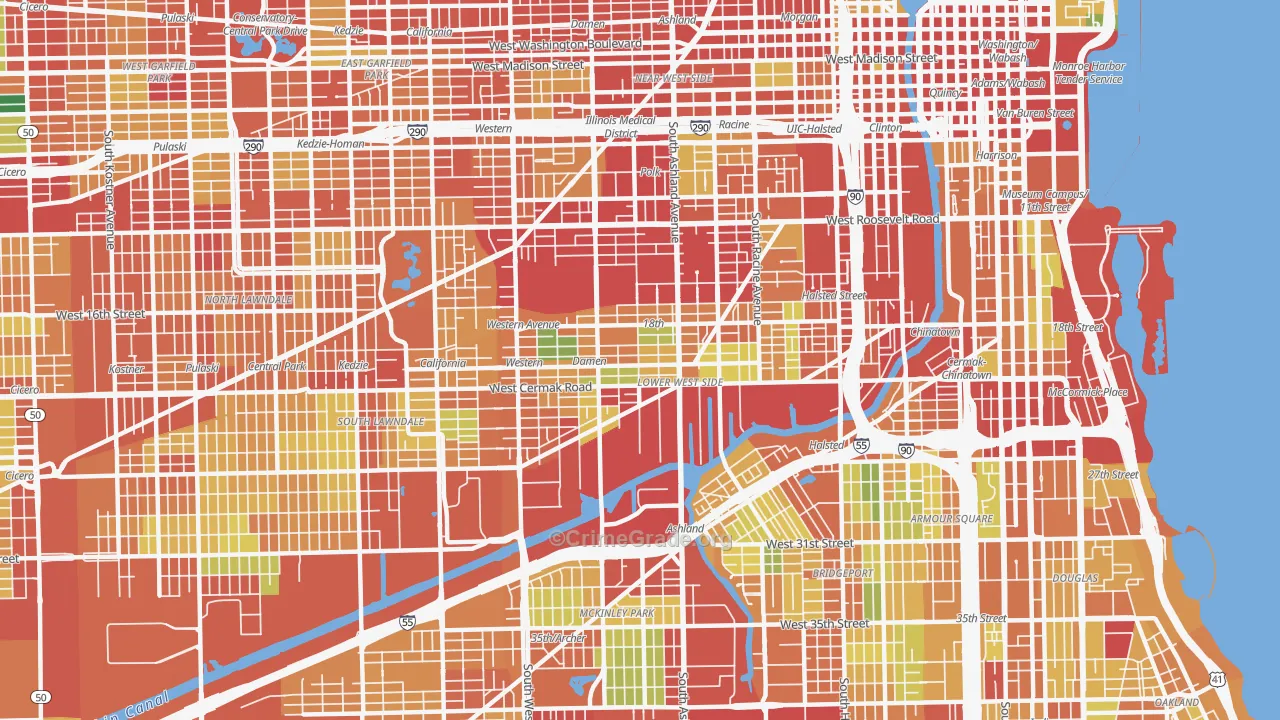 Lower West Side, Chicago, IL Map of Theft Rates