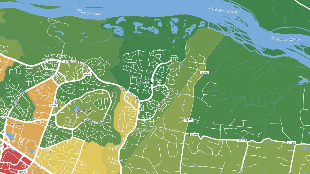 Lowes Island, VA Map of Theft Rates