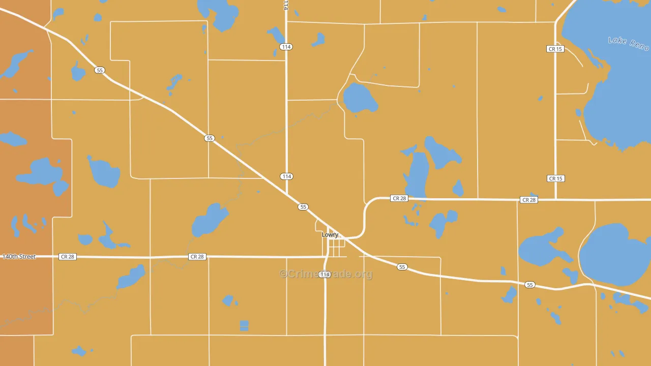 Lowry, MN Map of Theft Rates