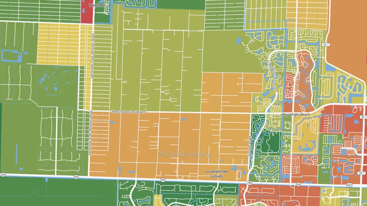 Loxahatchee Groves, FL Map of Theft Rates