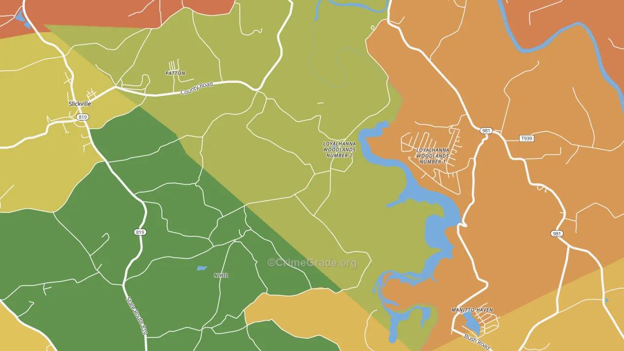 Loyalhanna Woodlands Number 2, PA Map of Theft Rates