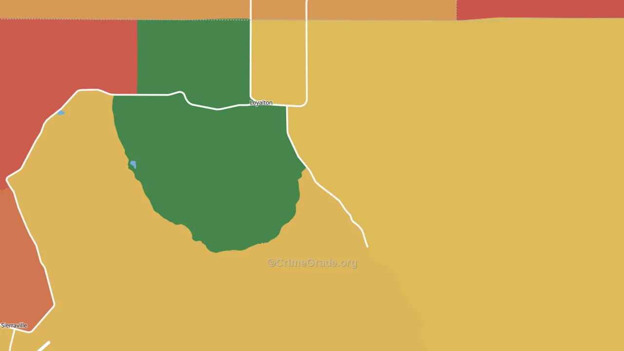 Loyalton, CA Map of Theft Rates