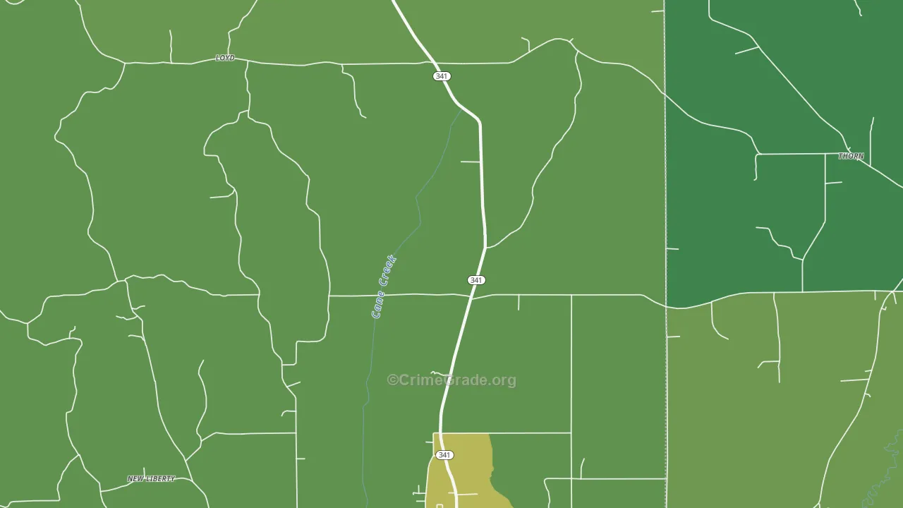 Loyd, MS Map of Theft Rates