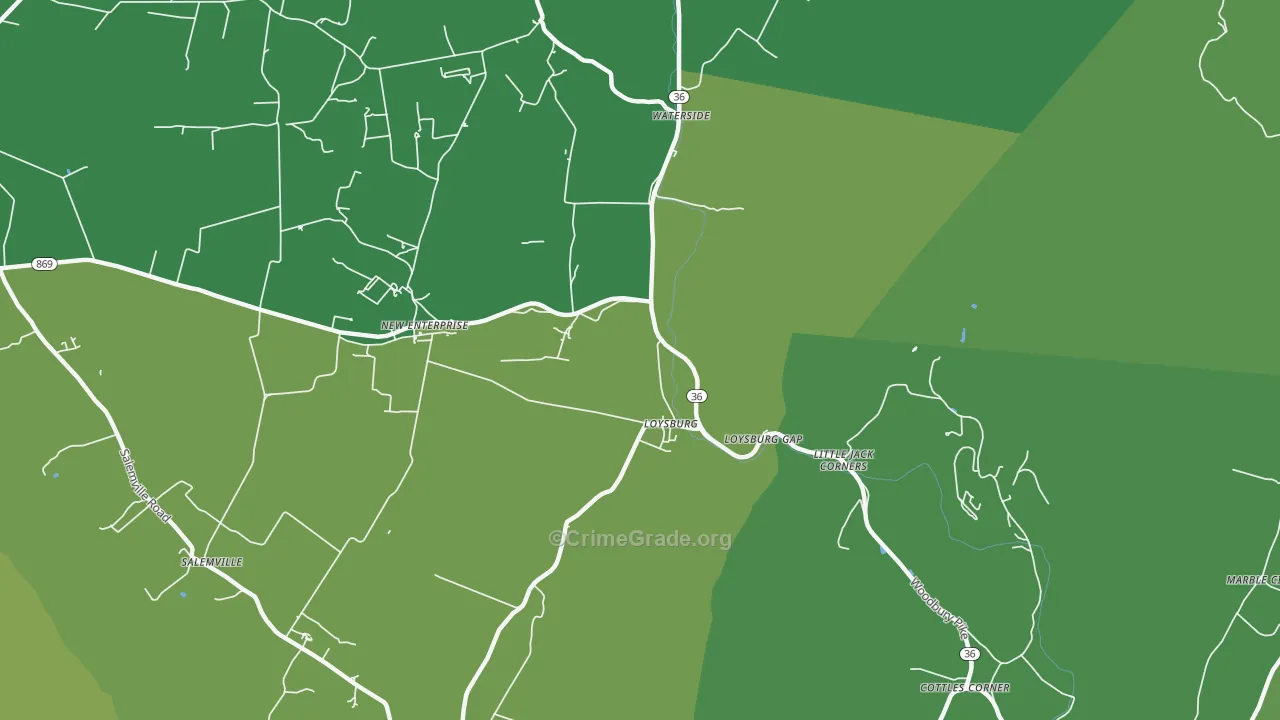 Loysburg, PA Map of Theft Rates