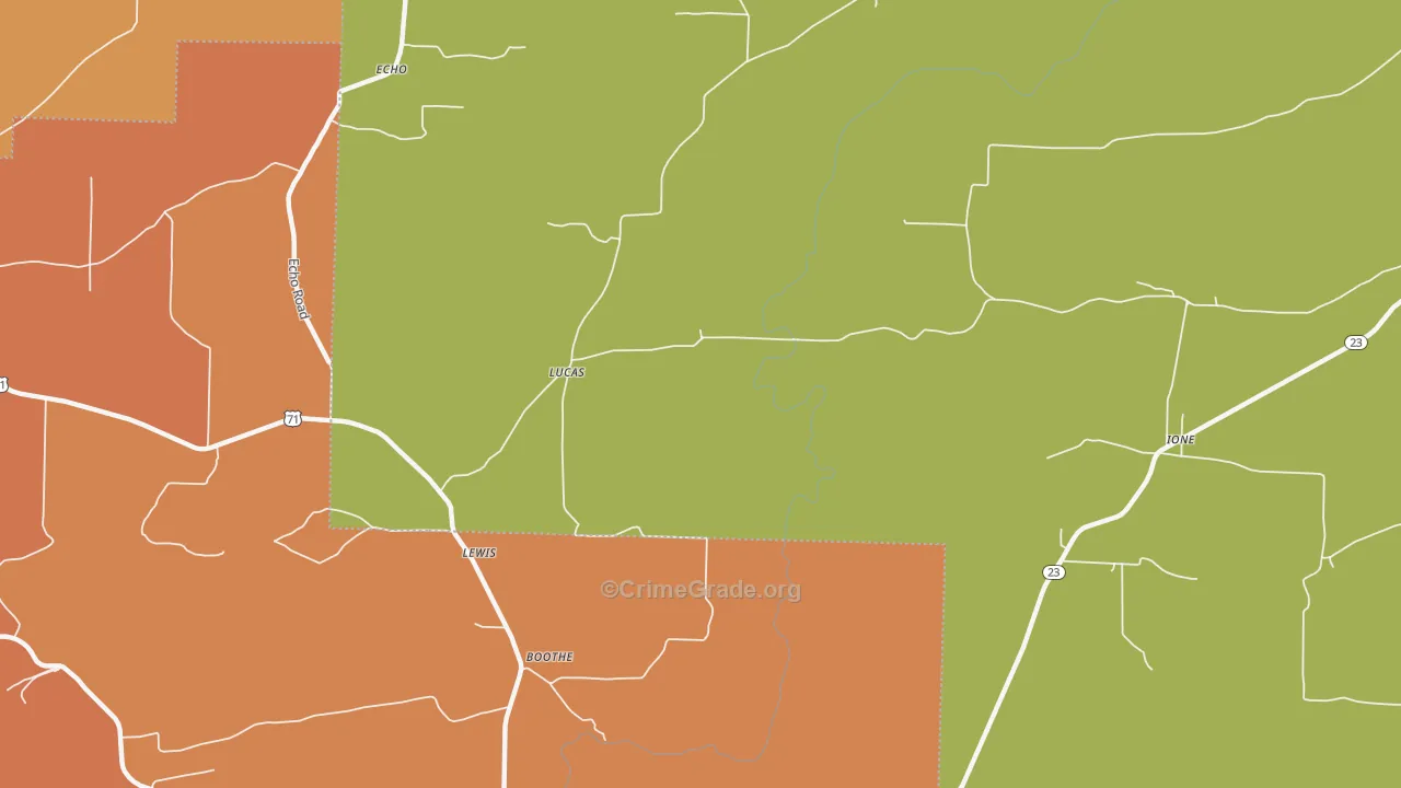 Lucas, AR Map of Theft Rates