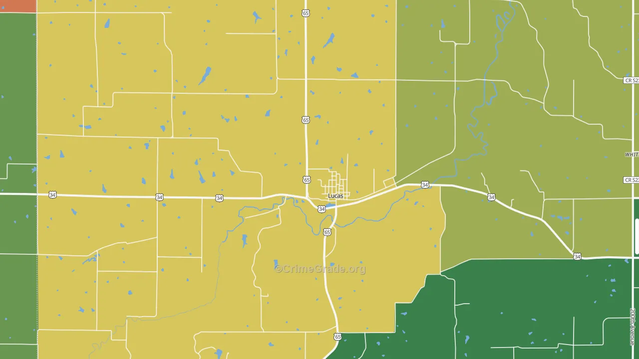 Lucas, IA Map of Theft Rates