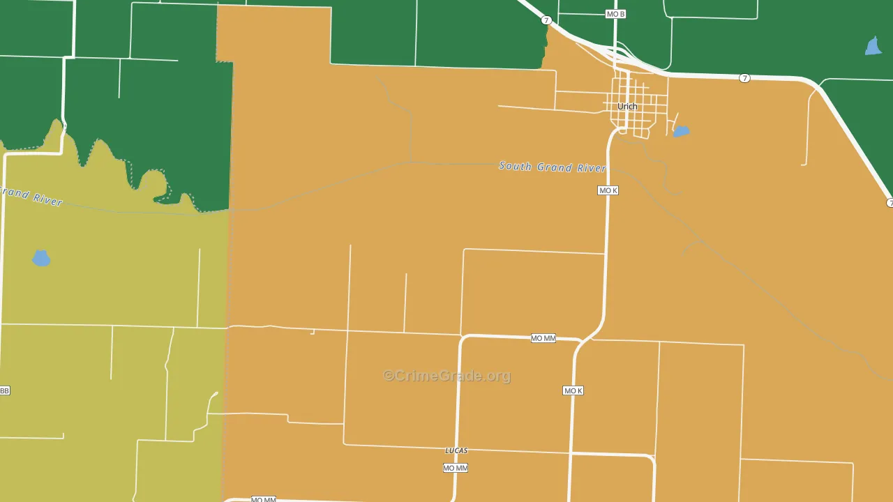 Lucas, MO Map of Theft Rates