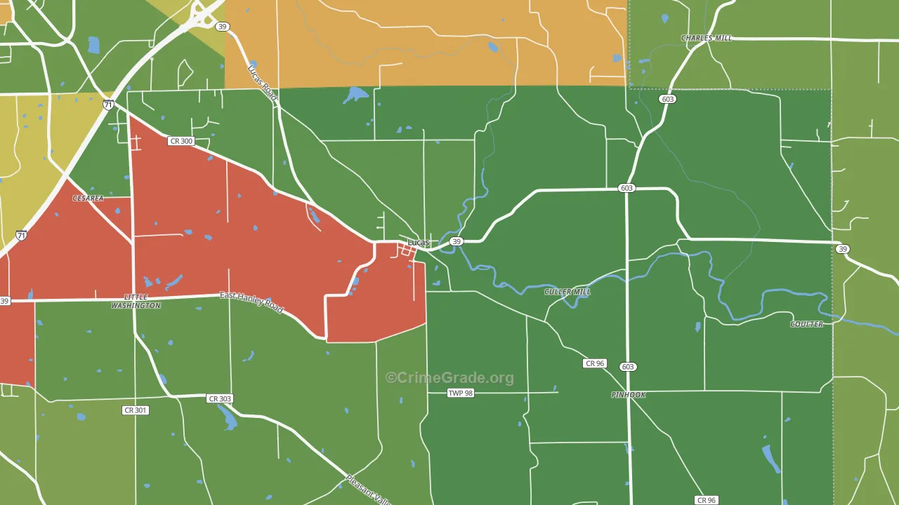 Lucas, OH Map of Theft Rates