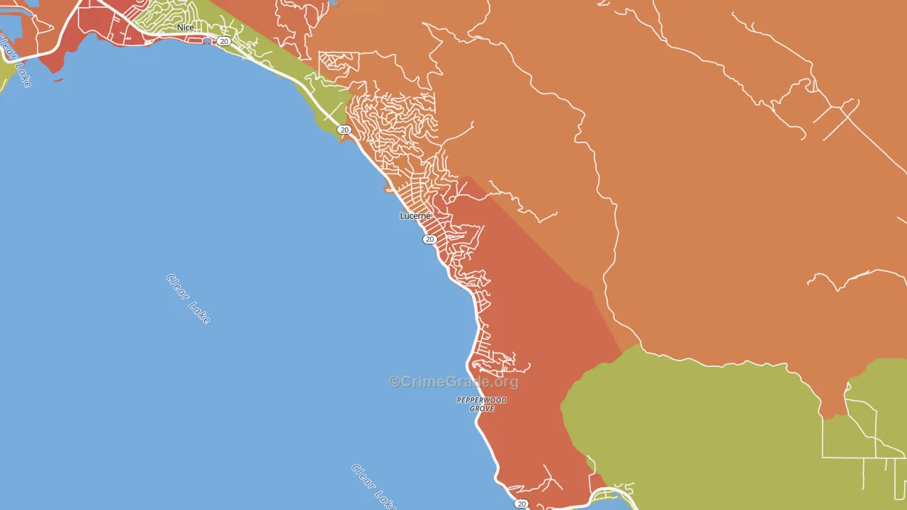 Lucerne, CA Map of Theft Rates