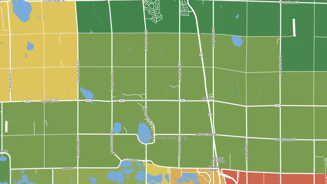 Lucerne, CO Map of Theft Rates
