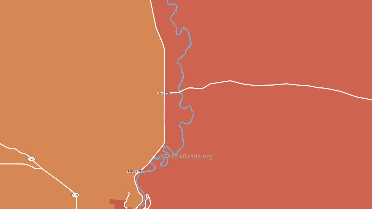 Lucerne, WY Map of Theft Rates