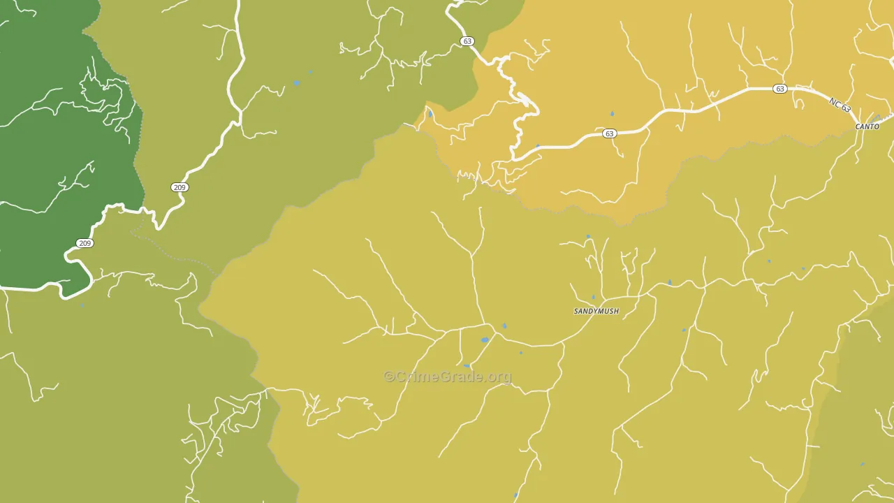 Luck, NC Map of Theft Rates